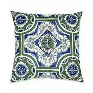 Real Simple Sutton Euro Pillow Shams Set of 2 Blue Green 26x26 Cotton Geometric